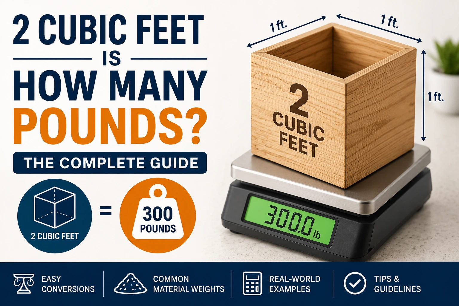 2 cubic feet is how many pounds
