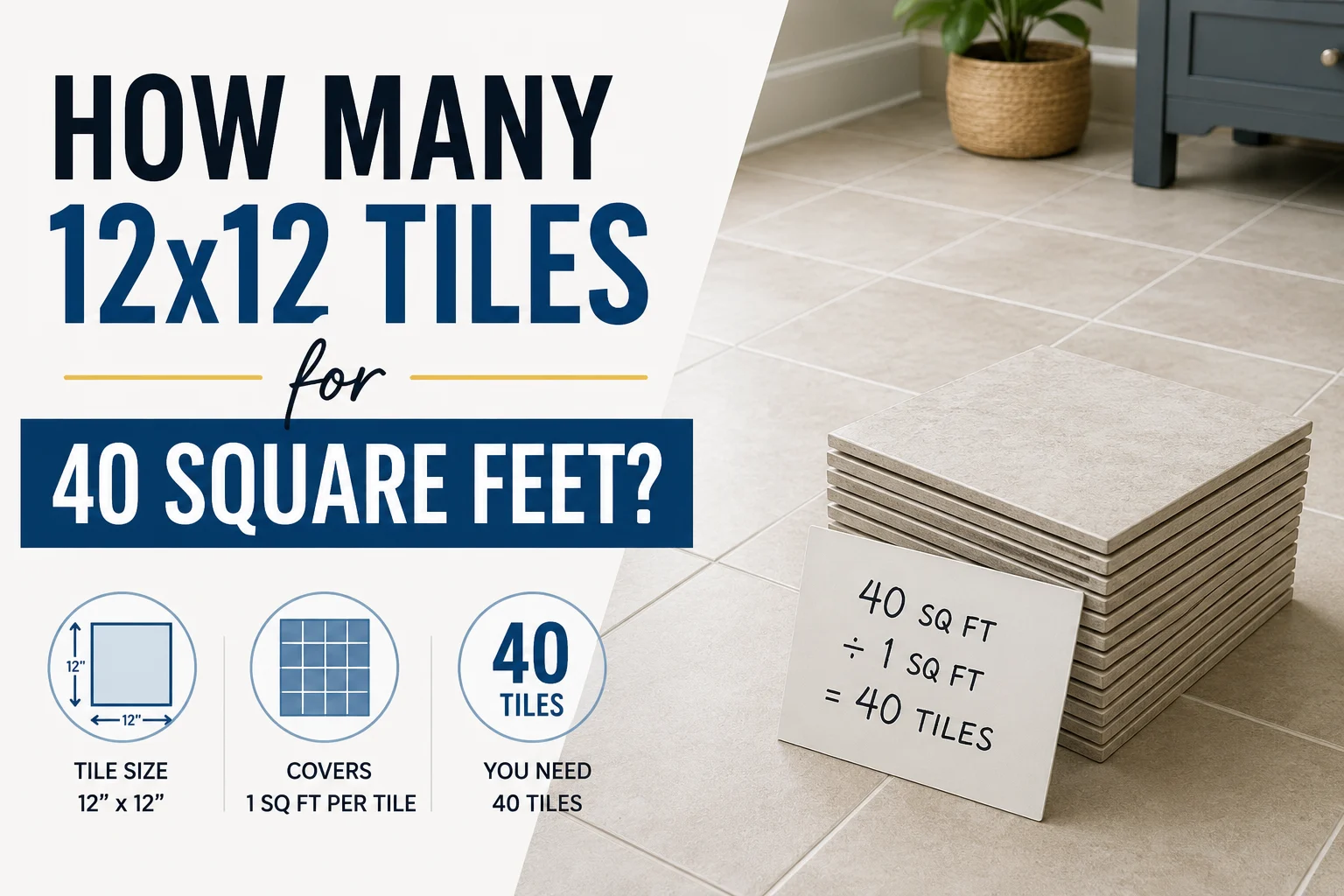 How Many 12x12 Tiles for 40 Square Feet