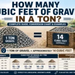 how many cubic feet of gravel in a ton