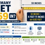 how many feet are 59 in