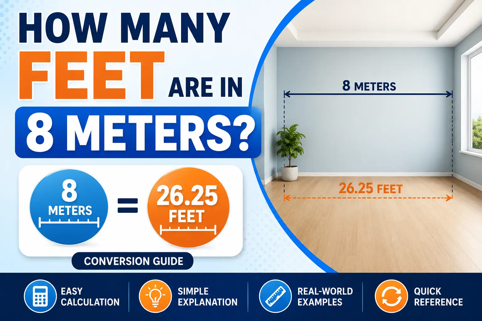 how many feet are in 8 meters