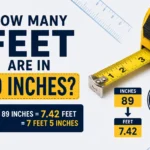 how many feet are in 89 inches