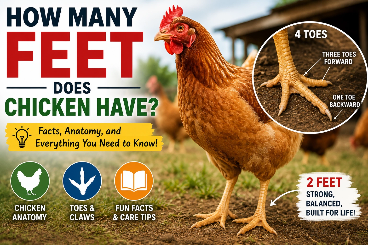how many feet does chicken have