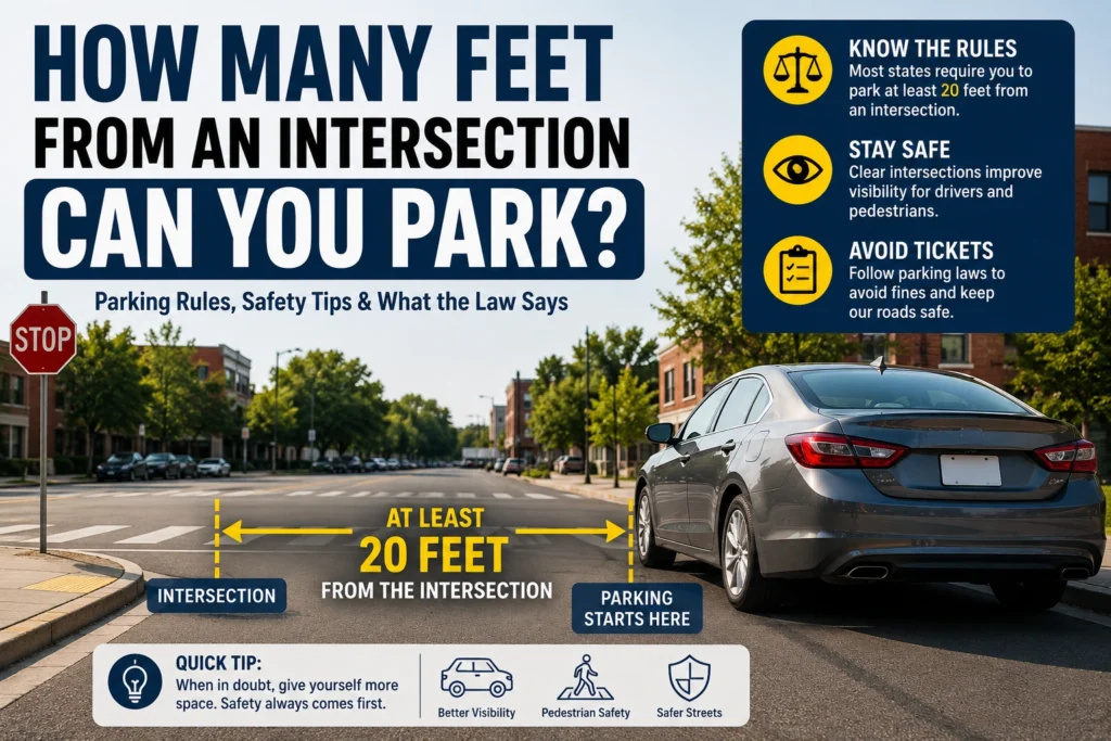 how many feet from an intersection can you park