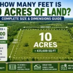 how many feet is 10 acres of land