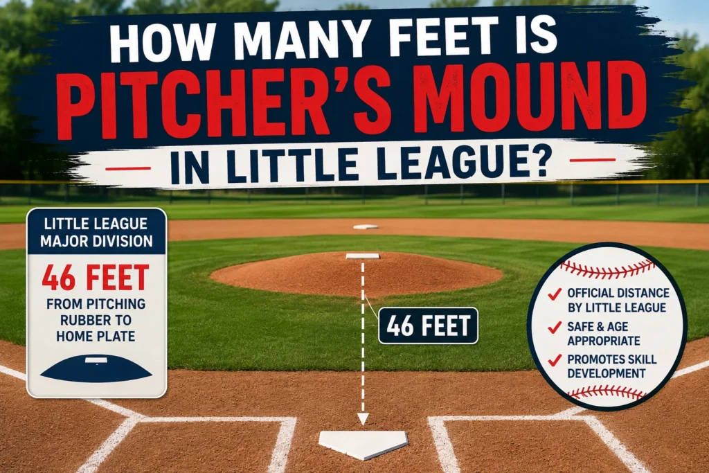 how many feet is pitcher's mound in little league