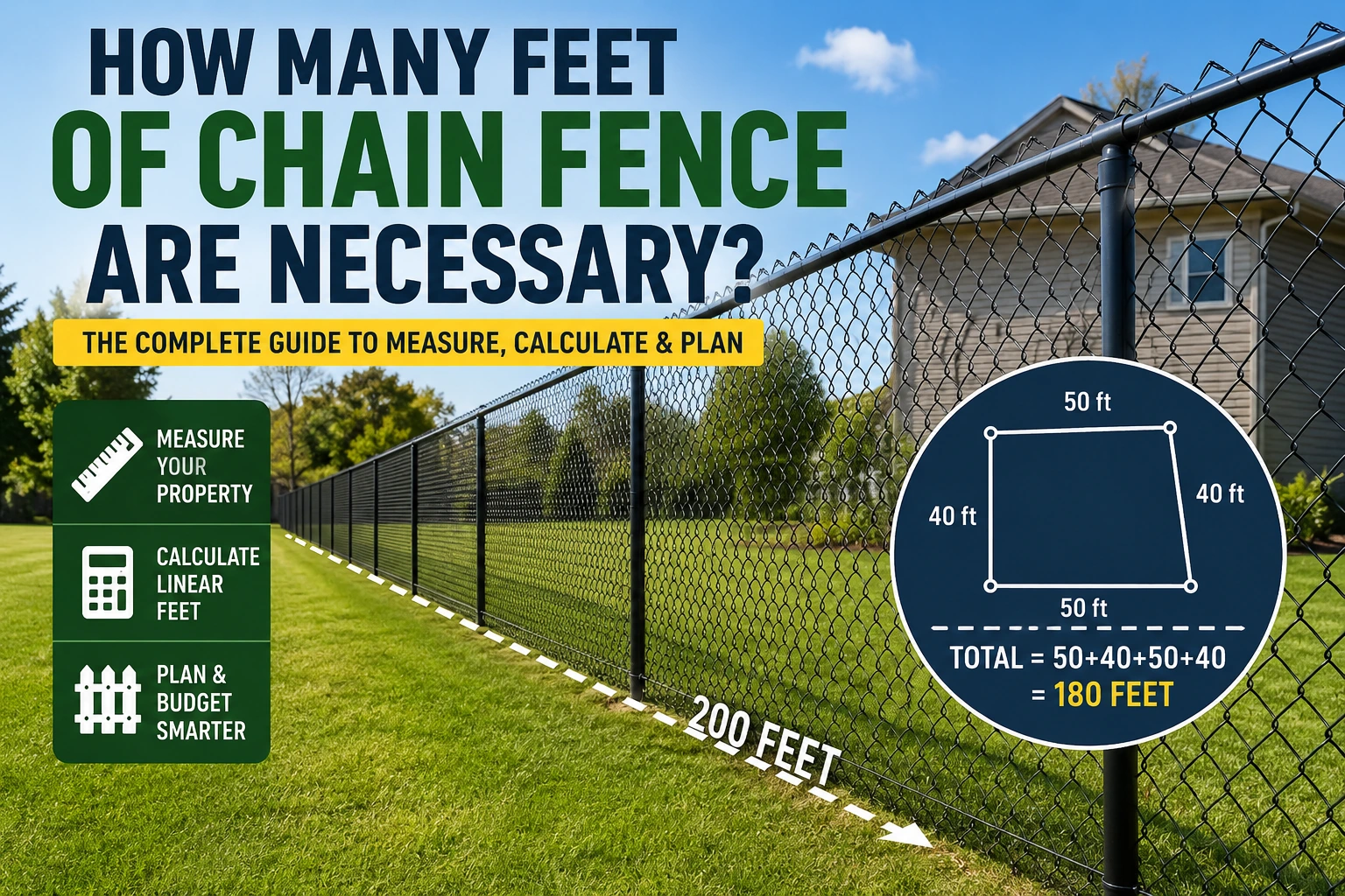 how many feet of chain fence are necessary