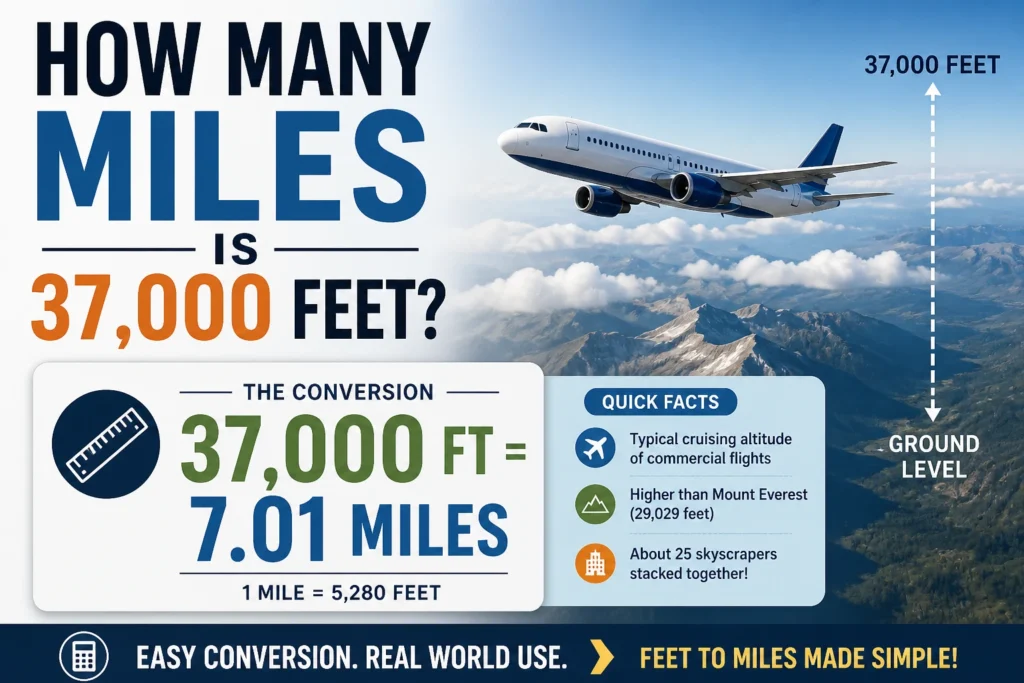 how many miles is 37000 feet
