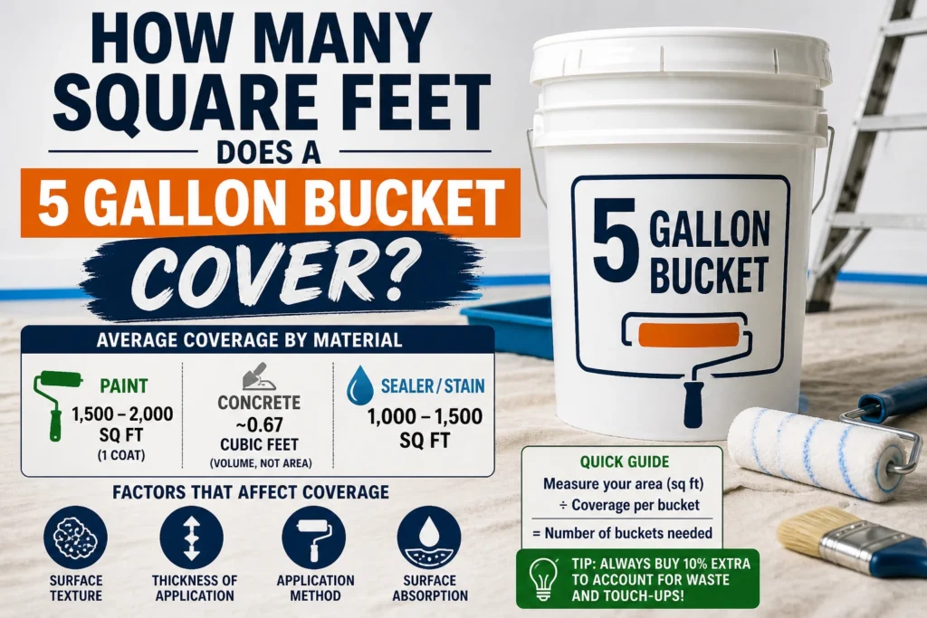 how many square feet does a 5 gallon bucket cover