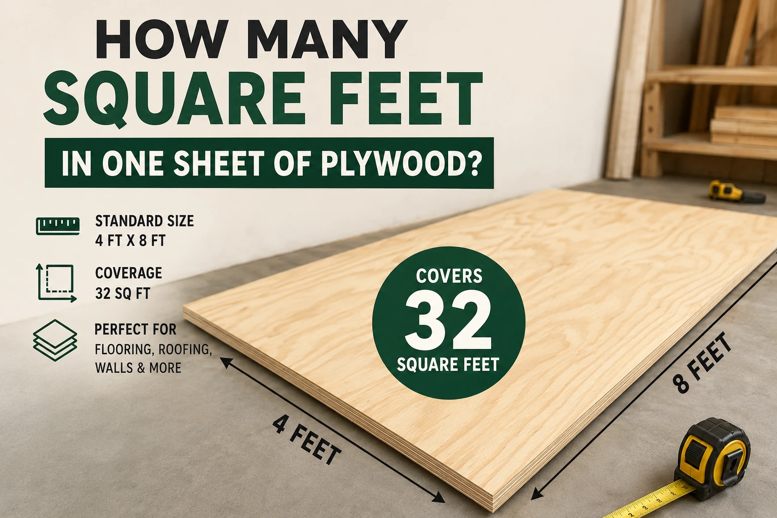 how many square feet in one sheet of plywood
