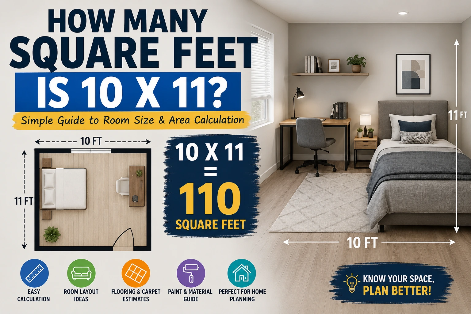 how many square feet is 10 x 11