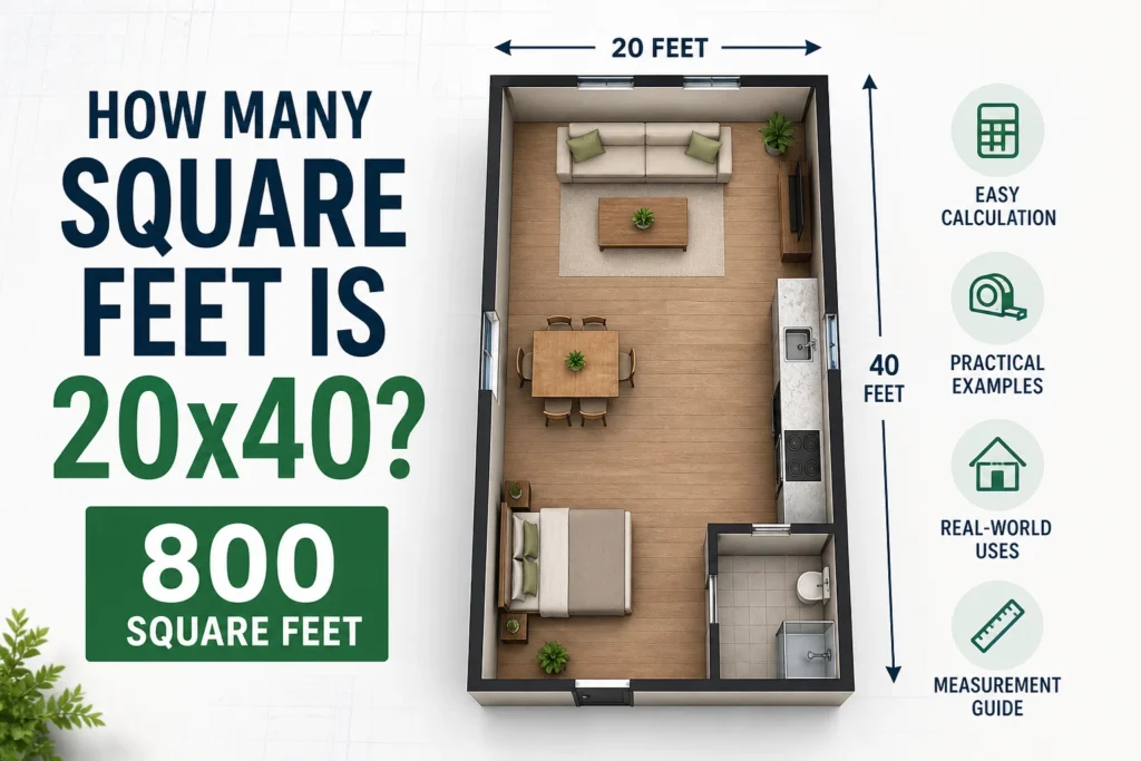 how many square feet is 20x40
