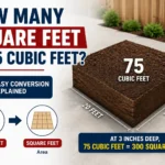 how many square feet is 75 cubic feet