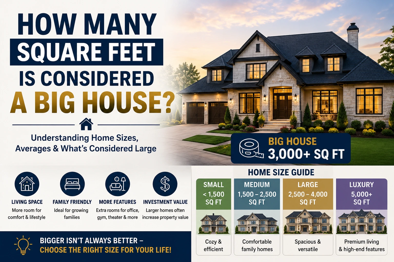 how many square feet is considered a big house
