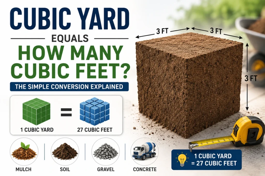 cubic yard equals how many cubic feet