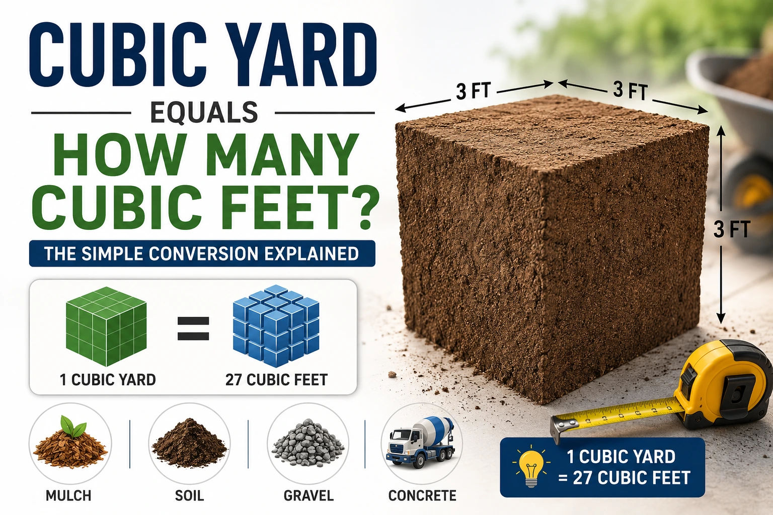 cubic yard equals how many cubic feet