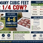 how many cubic feet for 1/4 cow