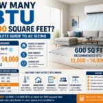 how many btu for 600 square feet