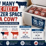 how many cubic feet of freezer space for a cow