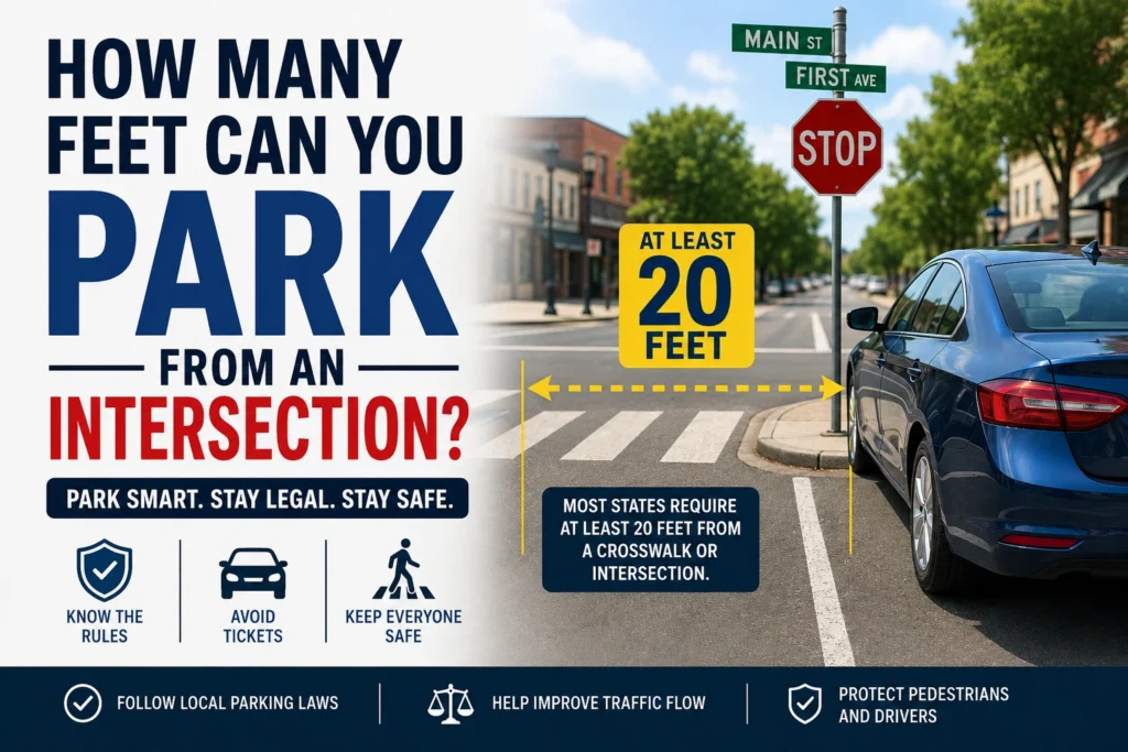 how many feet can you park from an intersection
