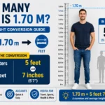 how many feet is 1.70 m