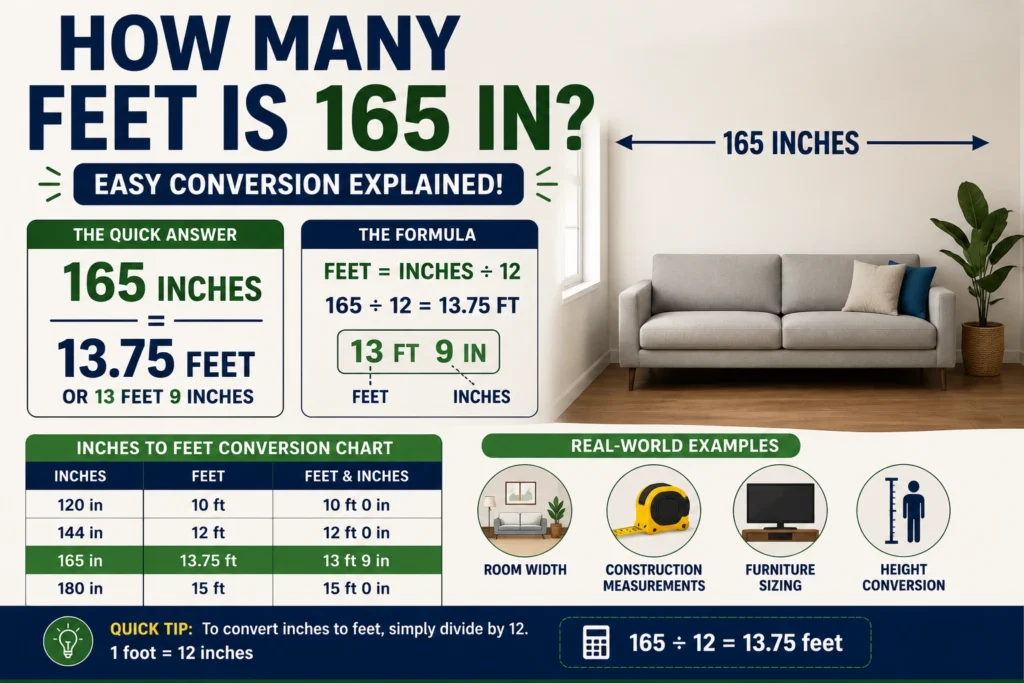 How Many Feet Is 165 In? Easy Conversion Guide