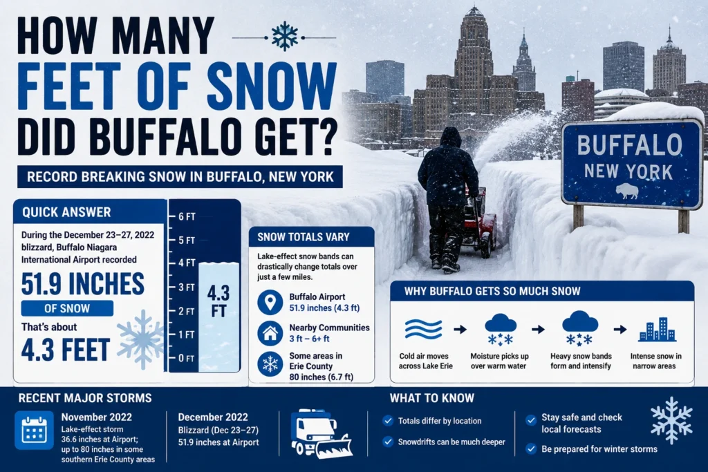 how many feet of snow did buffalo get