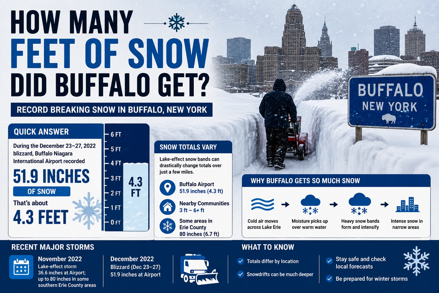 how many feet of snow did buffalo get
