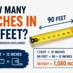 how many inches in 90 feet