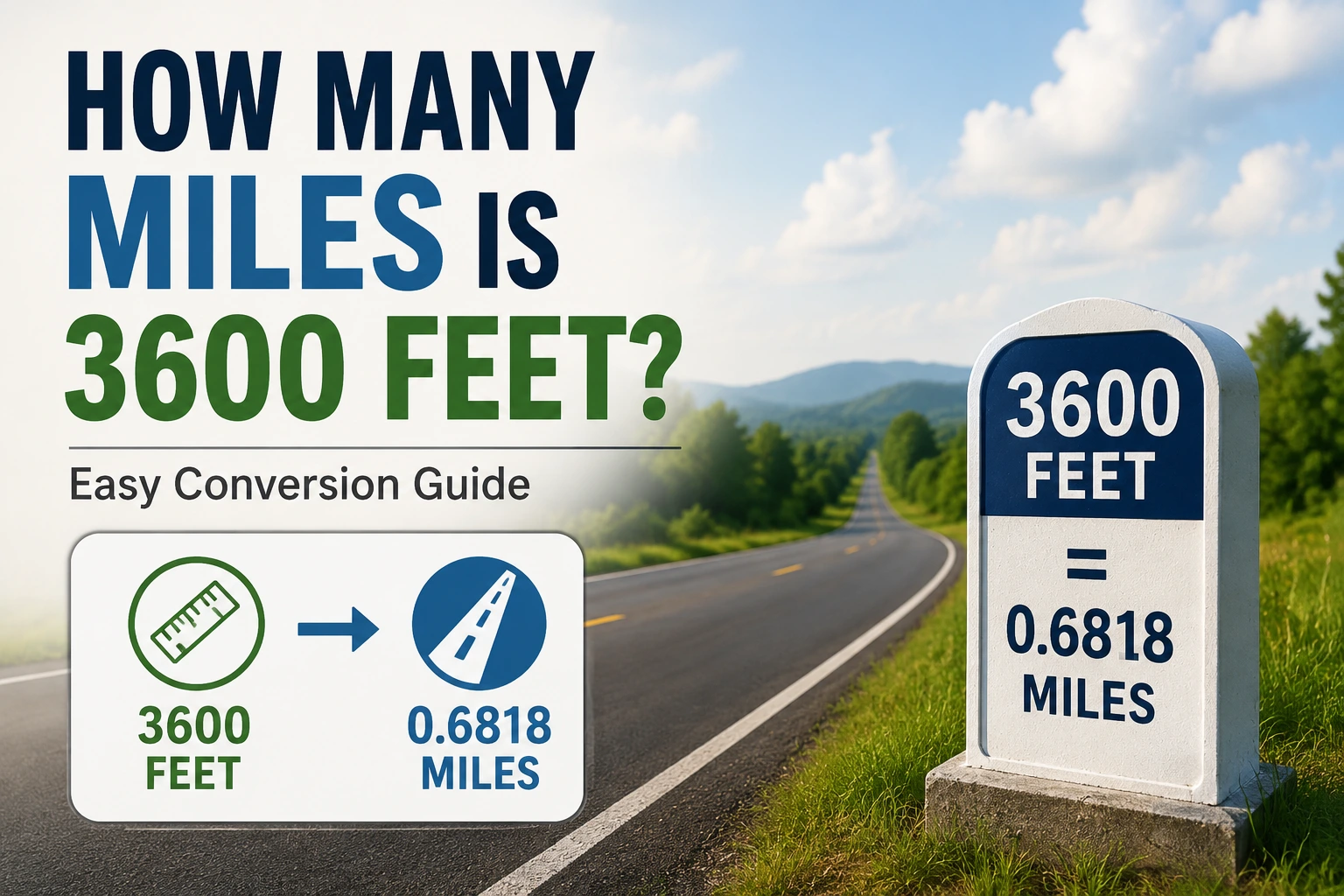 how many miles is 3600 feet