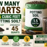 how many quarts in 1.5 cubic feet of potting soil
