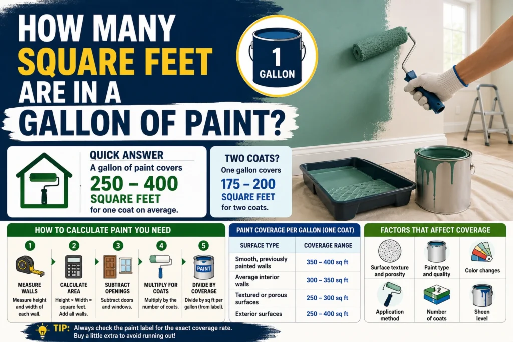 how many square feet are in a gallon of paint