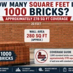 how many square feet is 1000 bricks