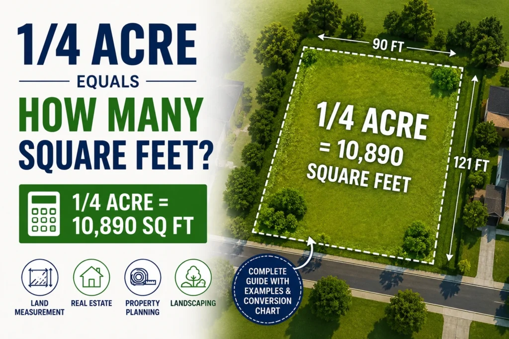 1/4 acre equals how many square feet