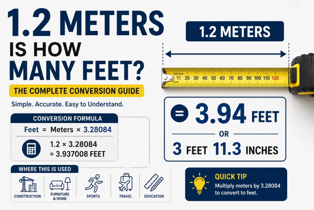 1.2 meters is how many feet