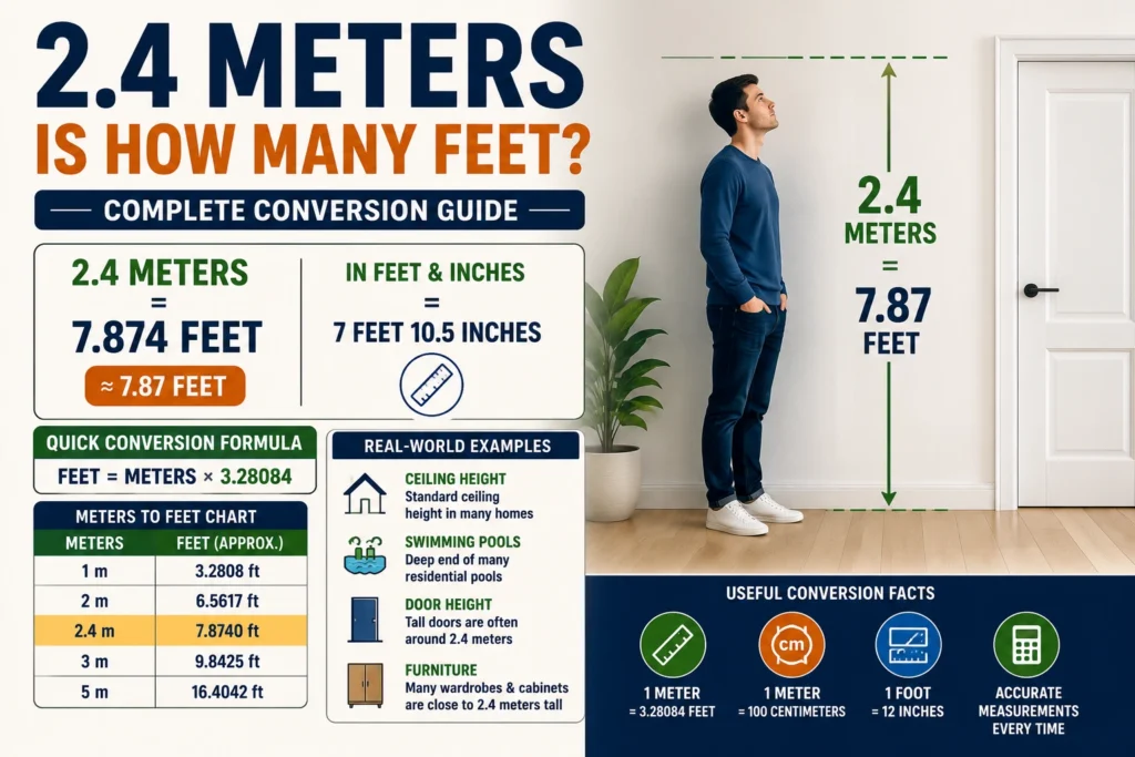 2.4 meters is how many feet