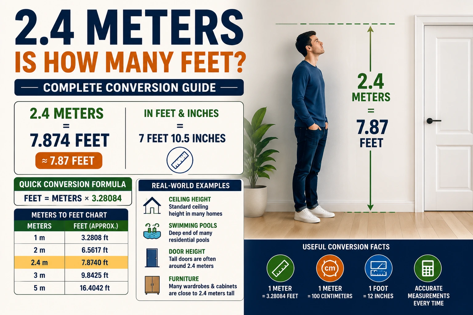 2.4 meters is how many feet