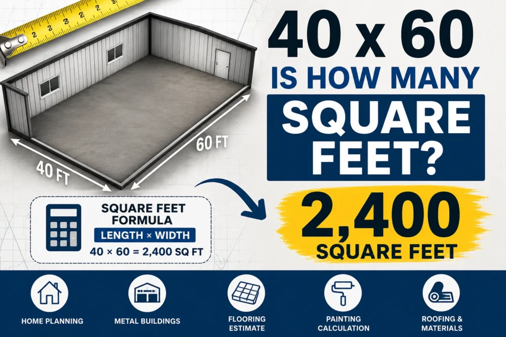 40 x 60 is how many square feet