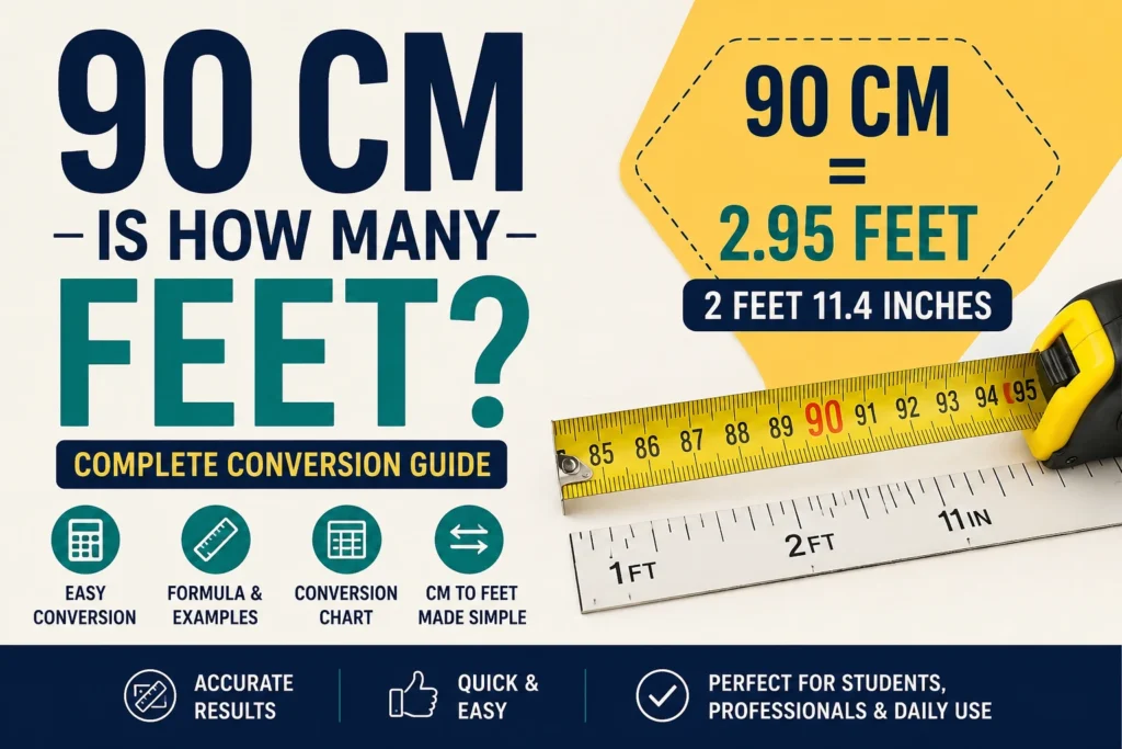 90 cm is how many feet