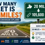 how many feet is 20 miles