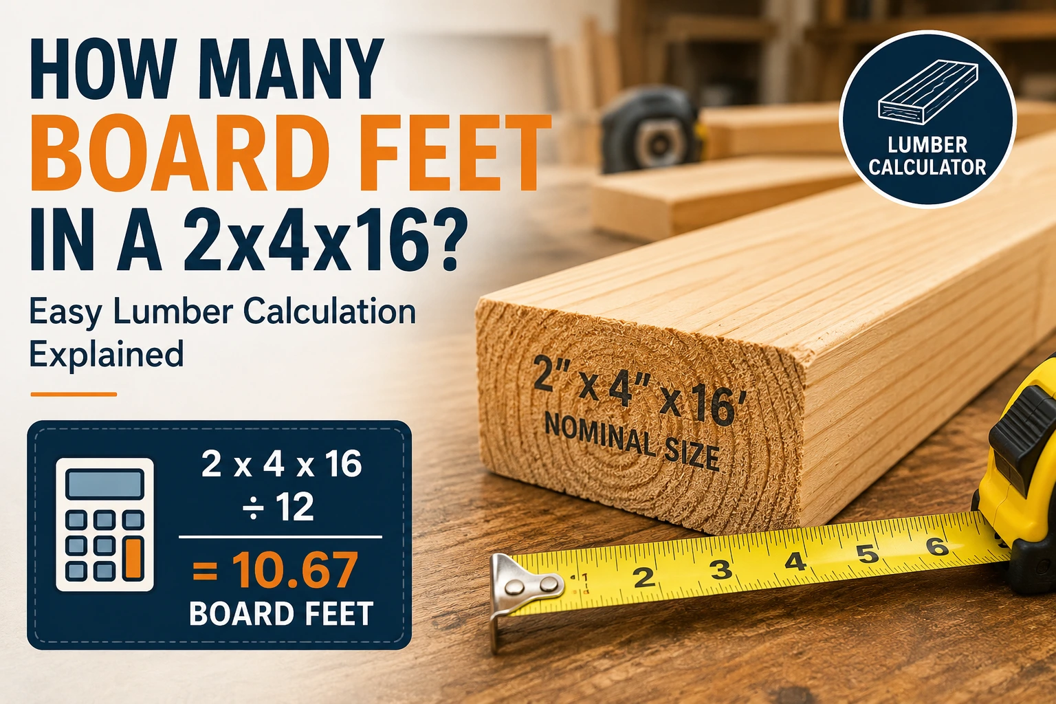 how many board feet in a 2x4x16