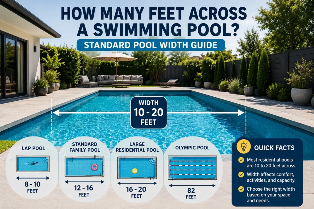 how many feet across a swimming pool