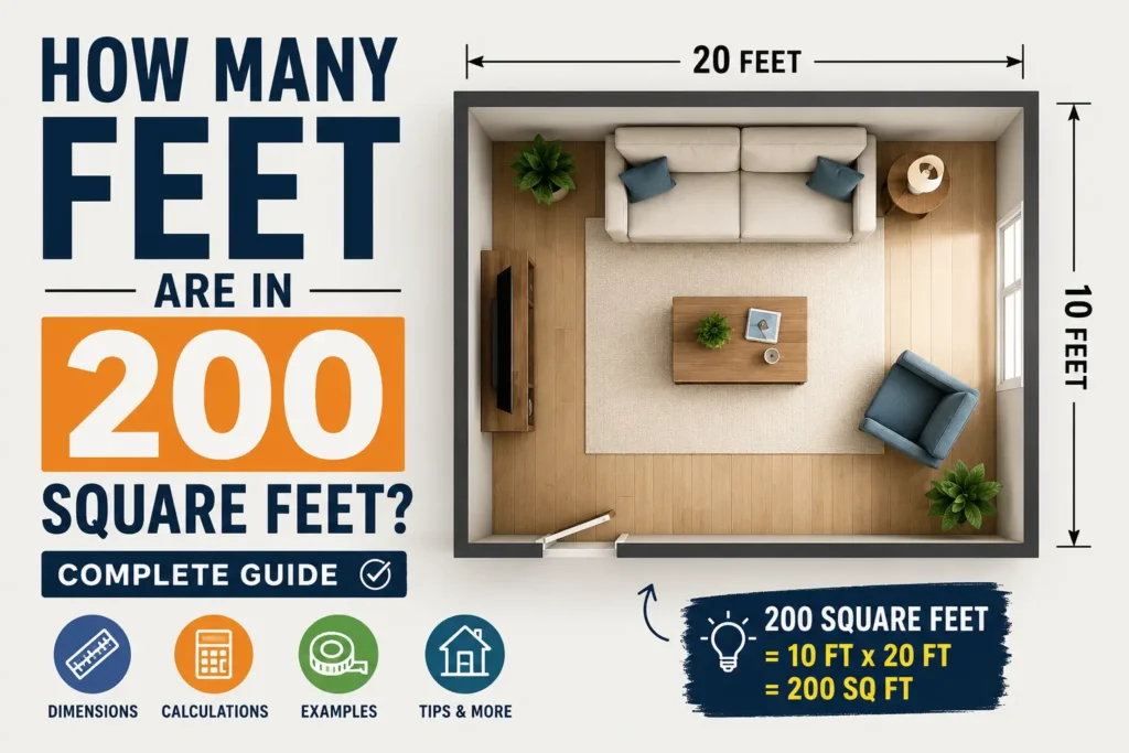 how many feet are in 200 square feet