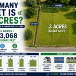 how many feet is .3 acres