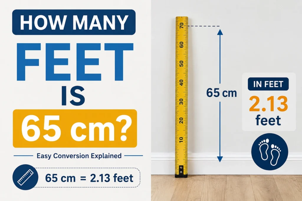 how many feet is 65 cm