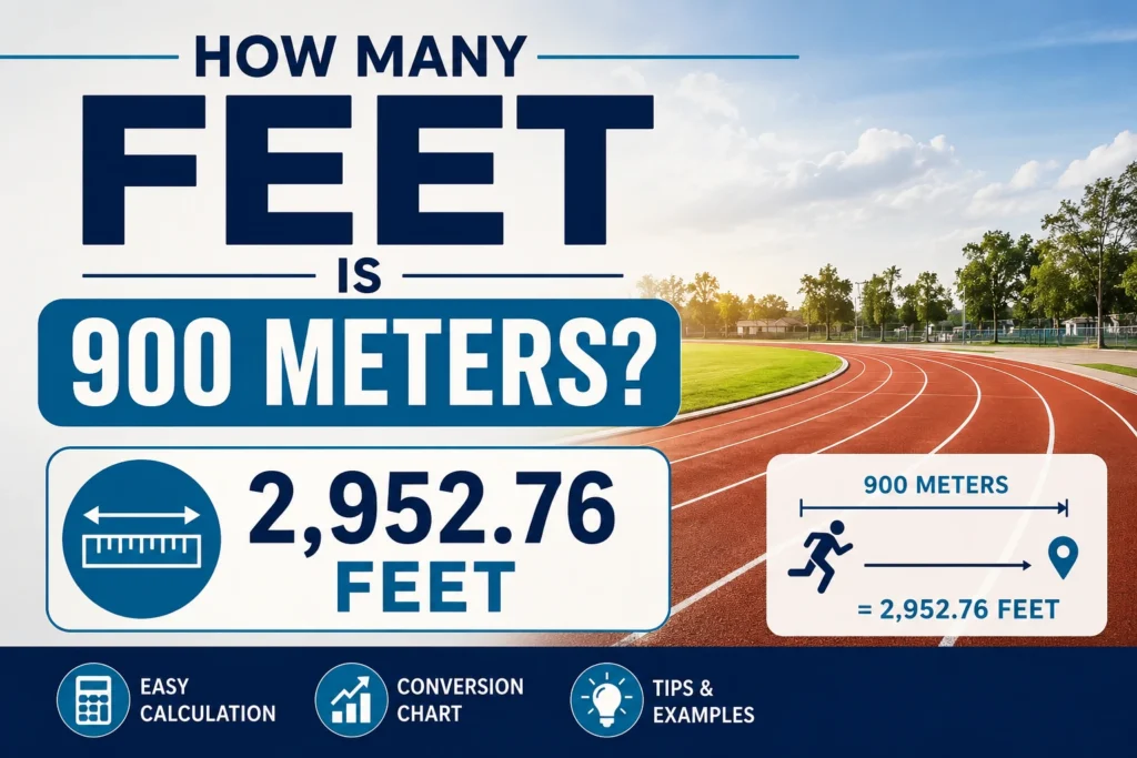 how many feet is 900 meters