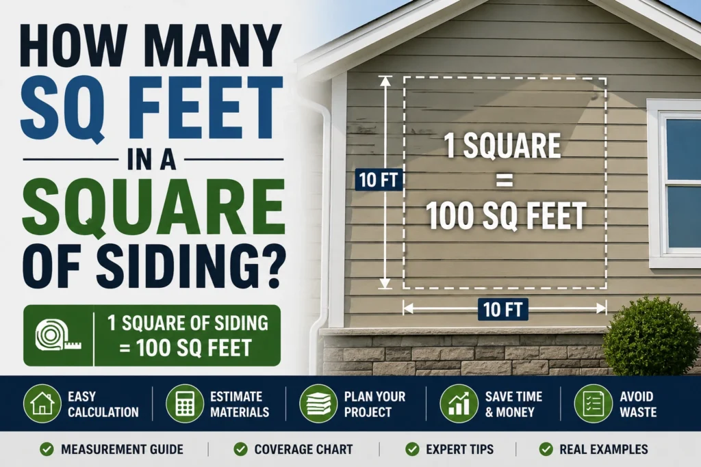 how many sq feet in a square of siding