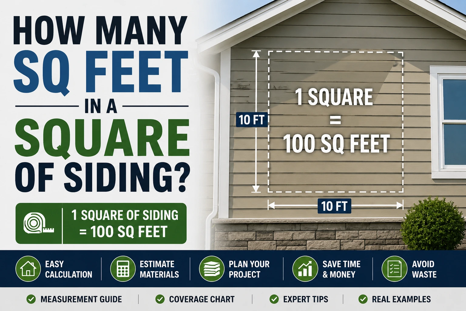 how many sq feet in a square of siding
