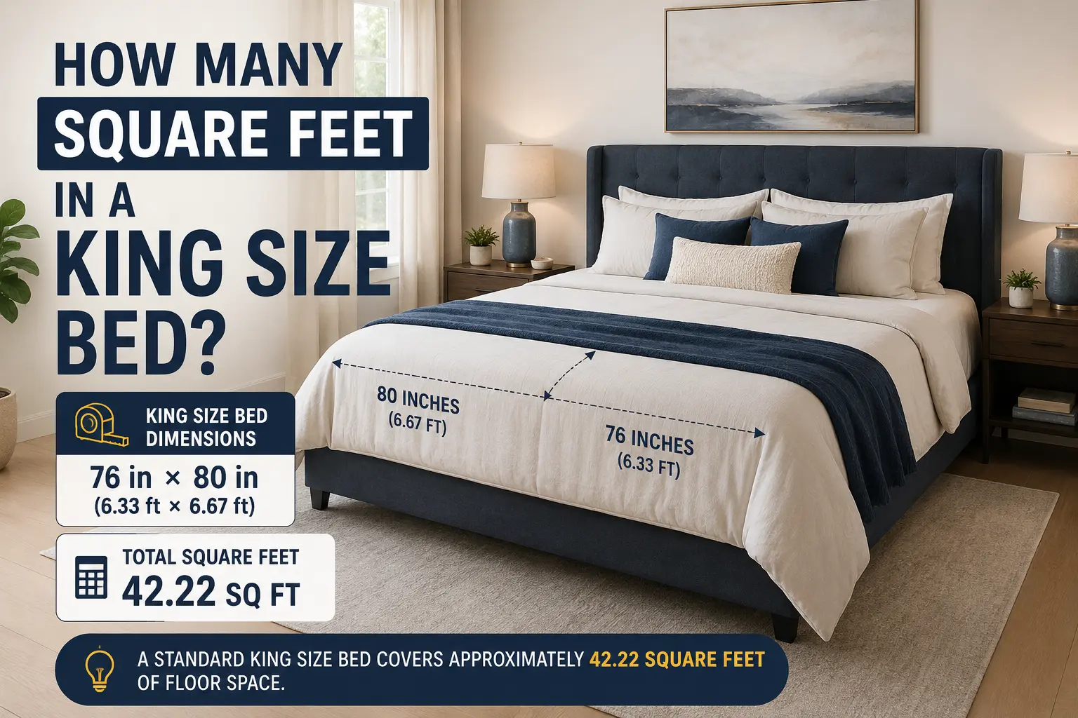 how many square feet in a king size bed