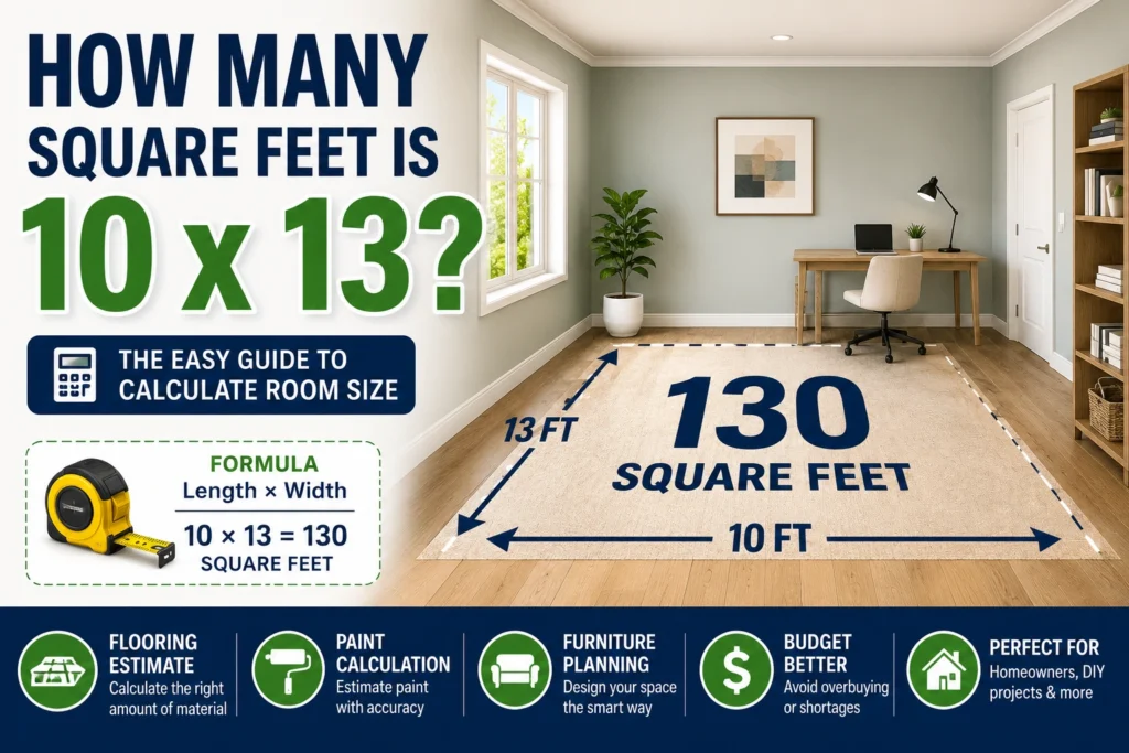 how many square feet is 10 x 13